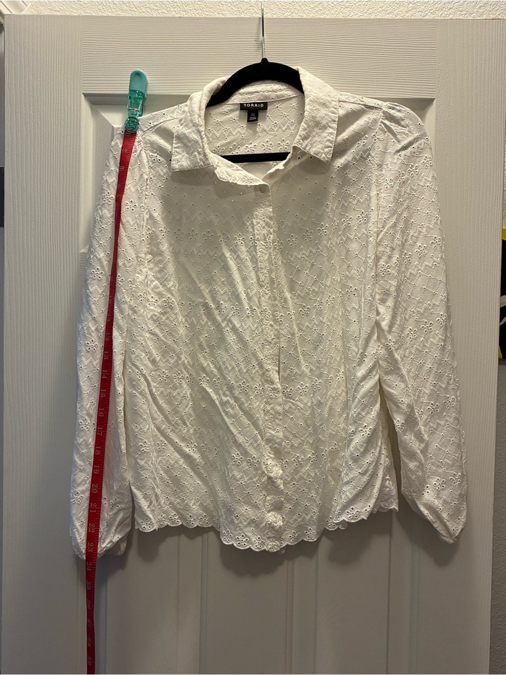 torrid White Eyelet Embroidered Rayon Top